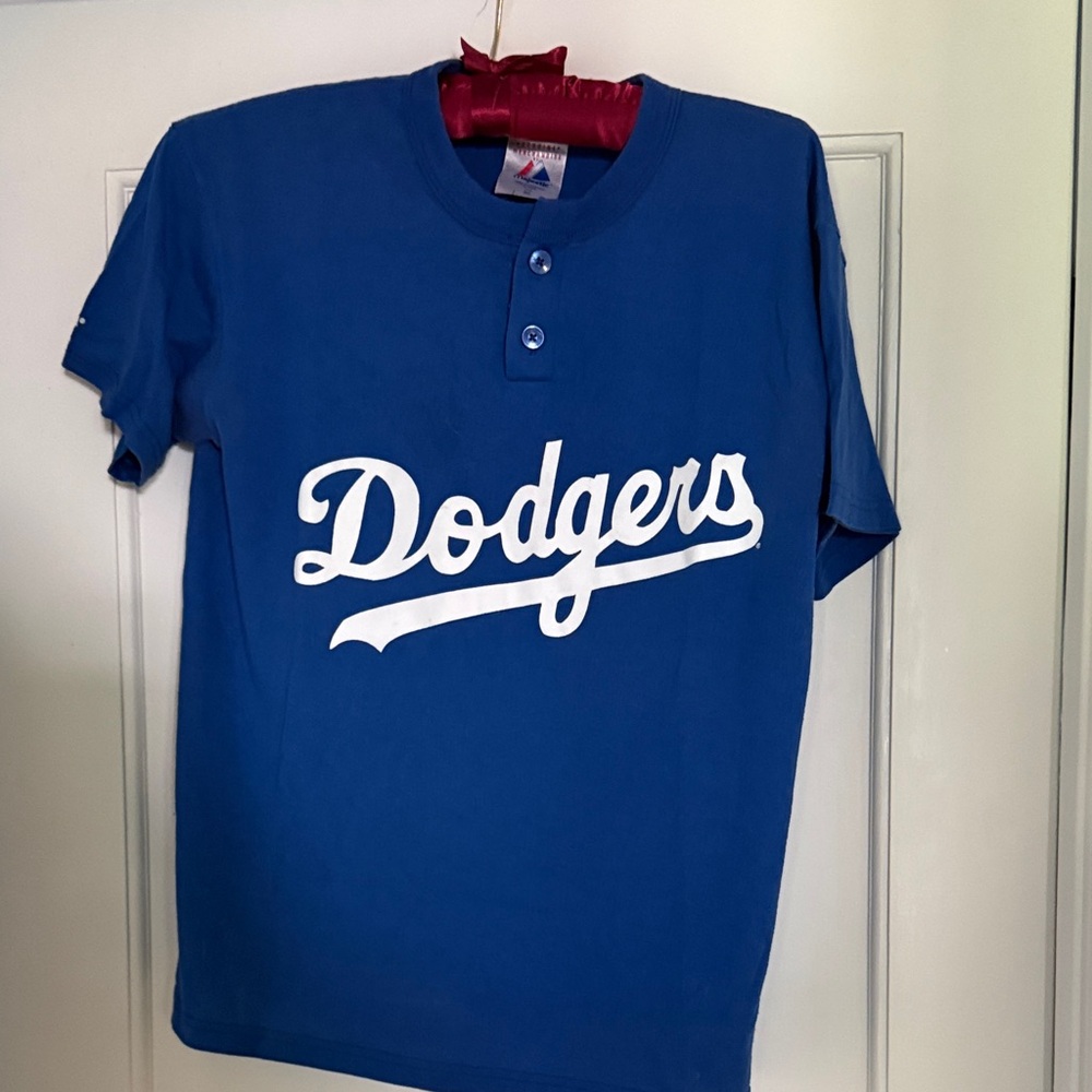 Los Angeles Dodgers Blue Logo Henley T-Shirt